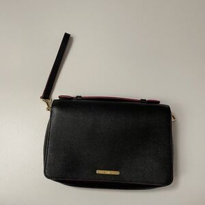 SKITS Providence Clever Saffiano Leather Bag Black Crossbody Tech Bag READ B25